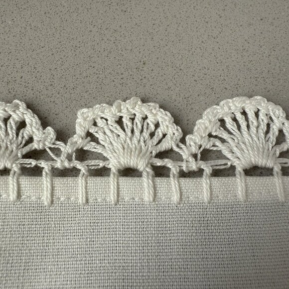 NEW Vintage Table Runner And 2 Placemats Warm White Floral Embroidered Crochet - Picture 5 of 14